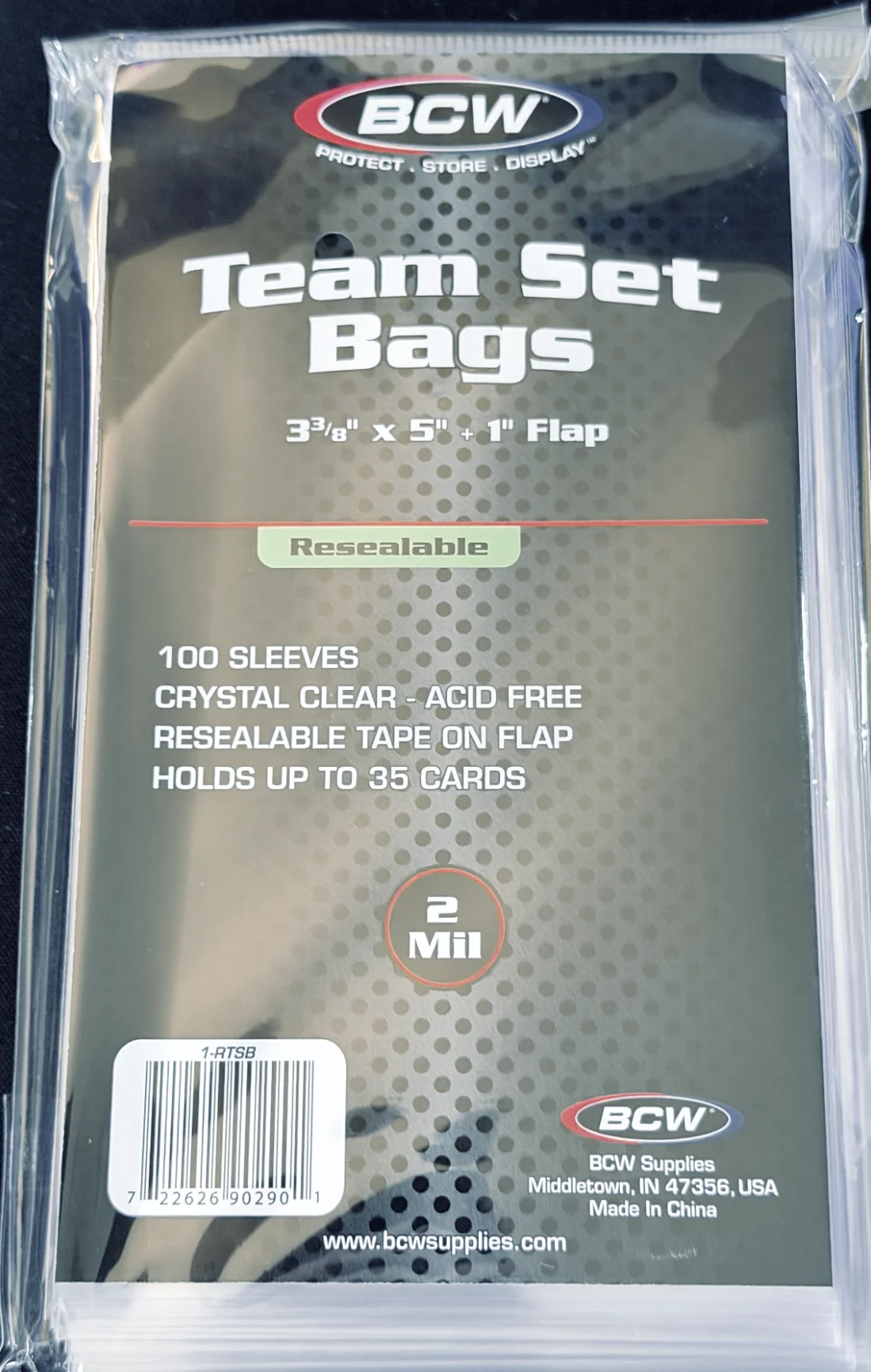 BCW Team Set Bags, resealable, 3 3/8 x 5 inch with 1 inch flap, 100 count