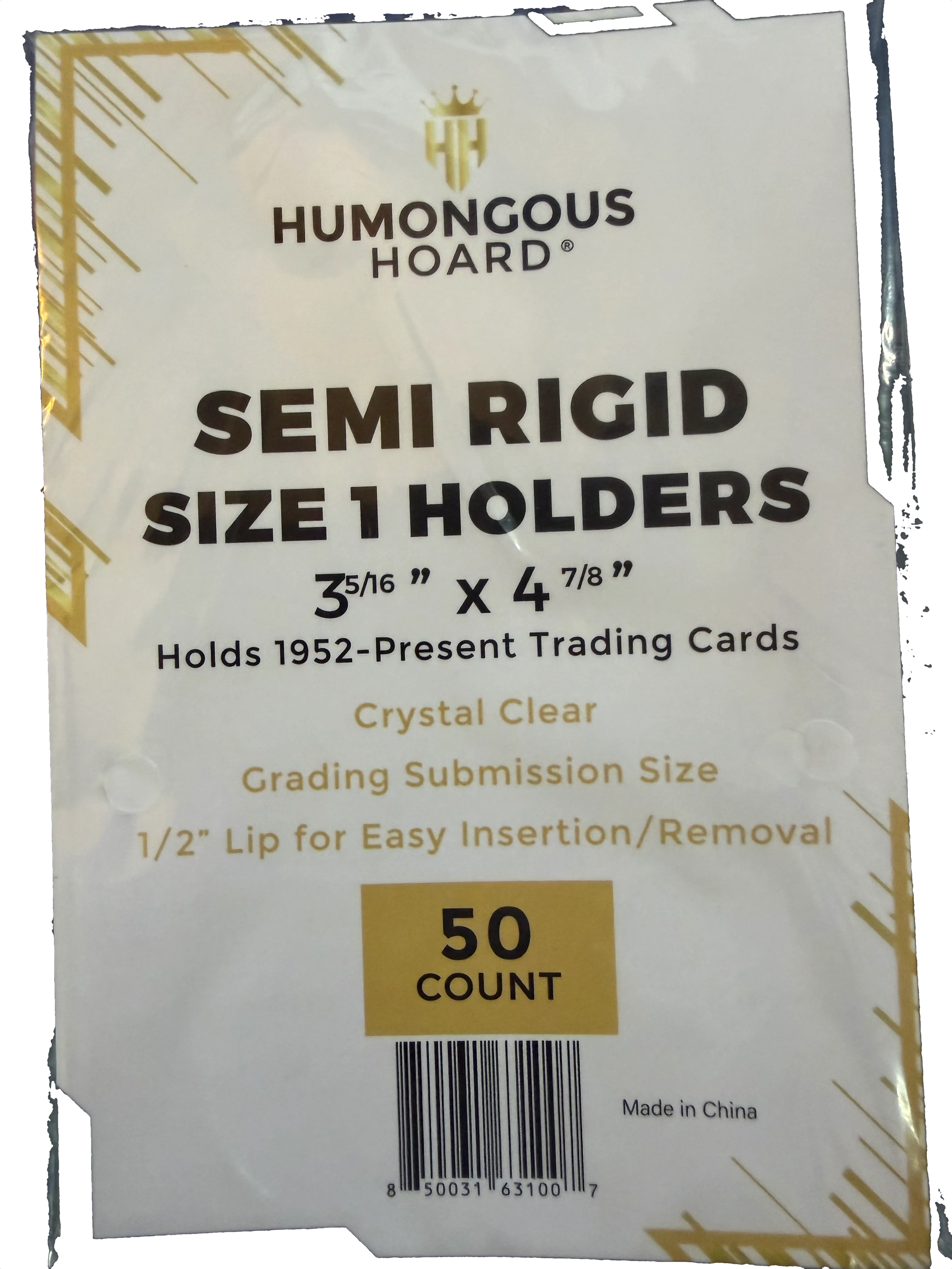 Humongous Hoard Semi Rigid Size 1 Holders, 50 count package