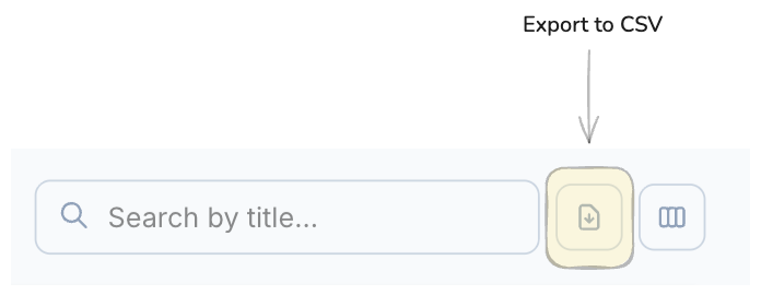 CardLuma eBay Inventory toolbar showing the Export to CSV button for downloading inventory data